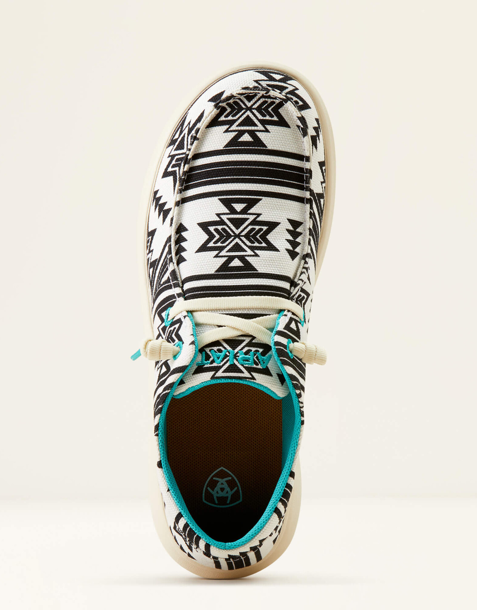 Ariat Womens Ariat White And Black Aztec Hilo Shoe