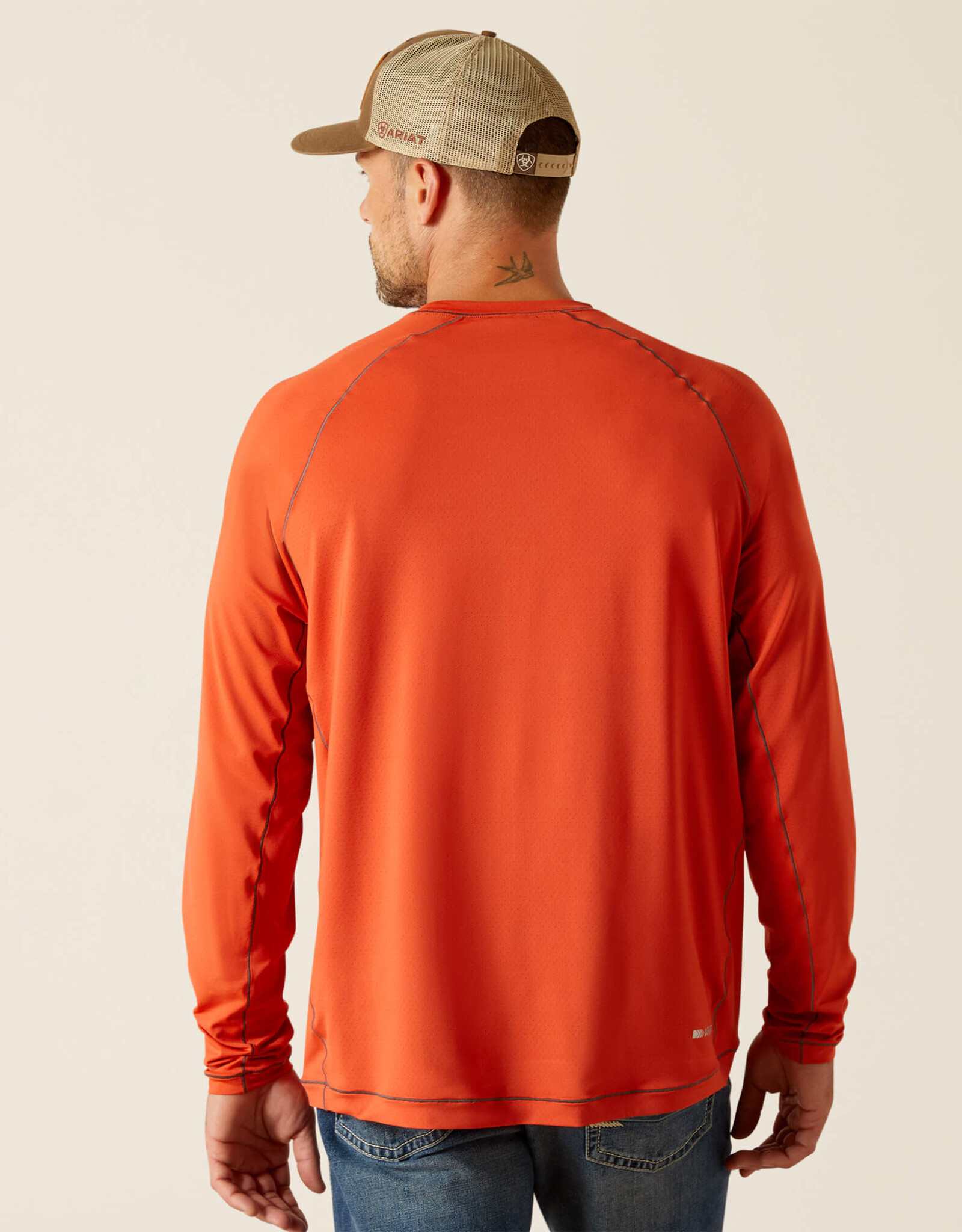 Ariat Ariat Mens Orange 360 Airflow Long Sleeve T Shirt