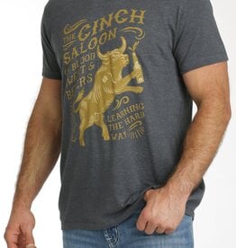 Cinch Mens Cinch Charcoal Short Sleeve Cinch Saloon T Shirt