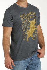 Cinch Mens Cinch Charcoal Short Sleeve Cinch Saloon T Shirt