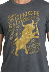 Cinch Mens Cinch Charcoal Short Sleeve Cinch Saloon T Shirt