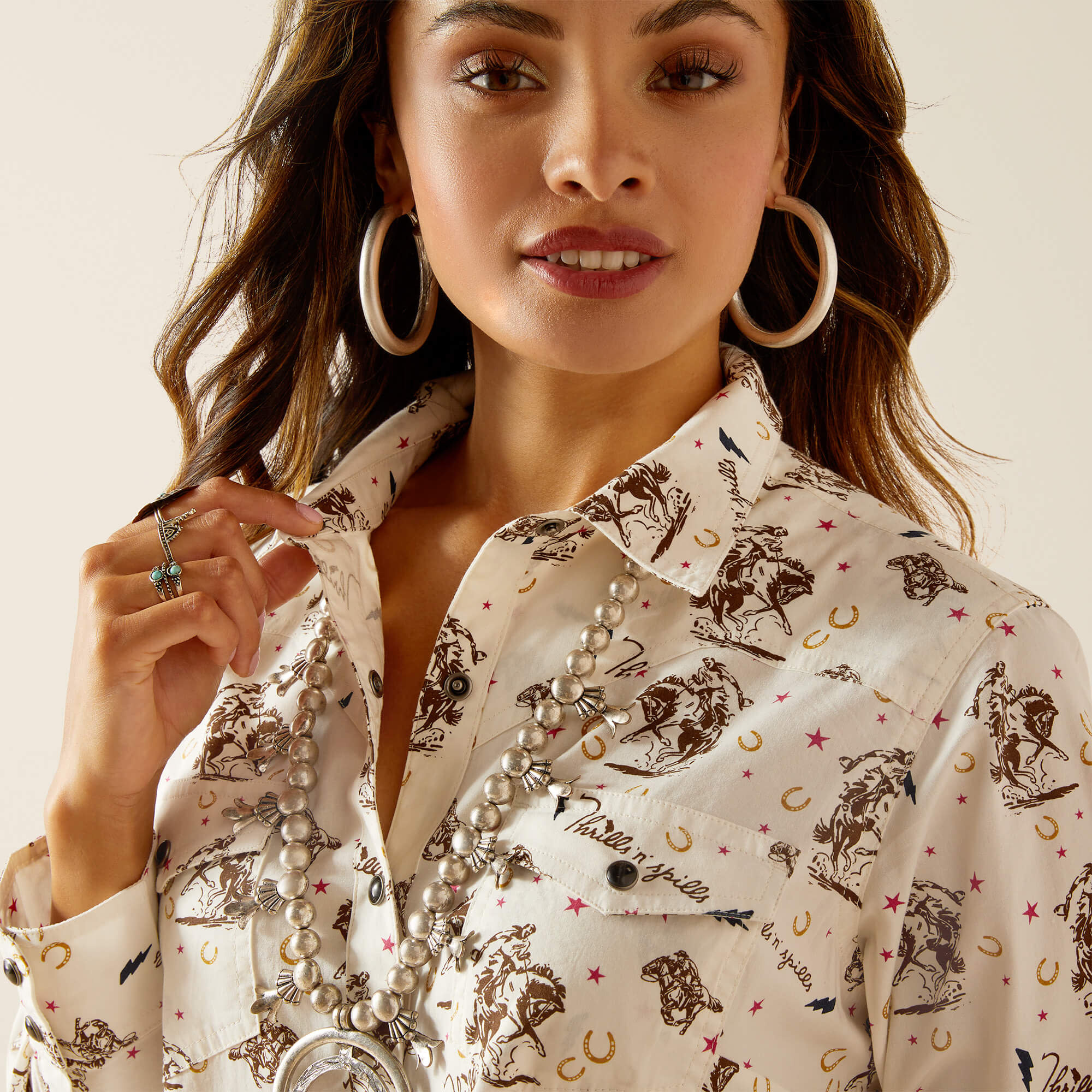 (取寄) アリアット レディース ウィルクス ブラウザ シャツ Ariat women Wilkes Blouse Shirt Cloud Dancer Women's Ariat Wilkes Blouse Shirt | Zappos.com