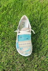 Womens Gypsy Jazz Turquoise Tan Southwest Slip on Canvas Shoe