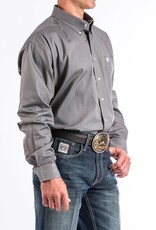 Cinch Mens Cinch Long Sleeve Solid Grey Button Western Shirt