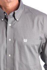Cinch Mens Cinch Long Sleeve Solid Grey Button Western Shirt