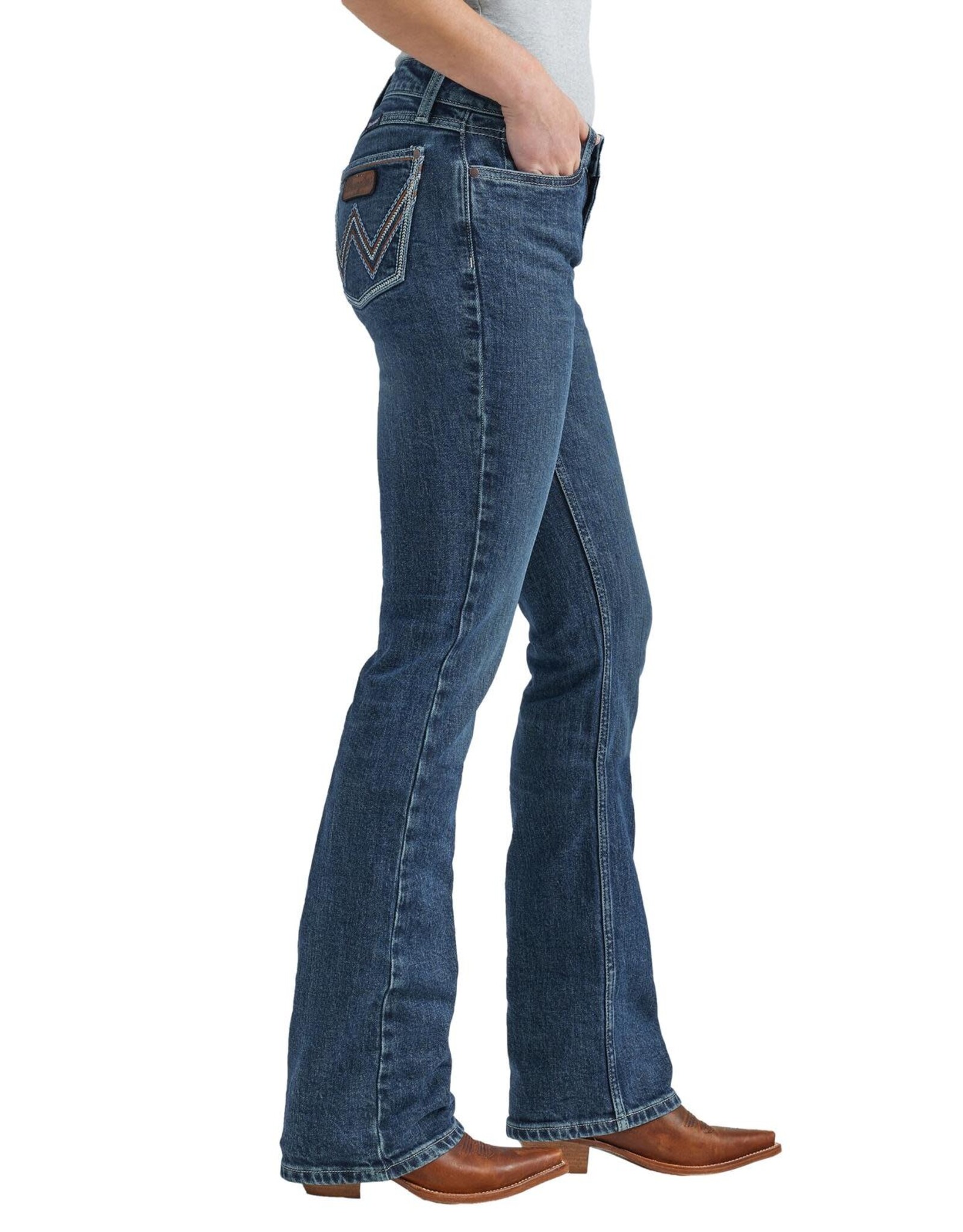 Womens Wrangler Retro Mae Mid Rise Boot Cut Kayla Riding Jean