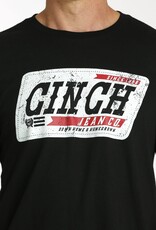 Cinch Mens Cinch Short Sleeve Black Screen Print Patch Logo T Shirt