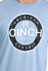 Cinch Mens Cinch Short Sleeve Light Blue Logo T Shirt