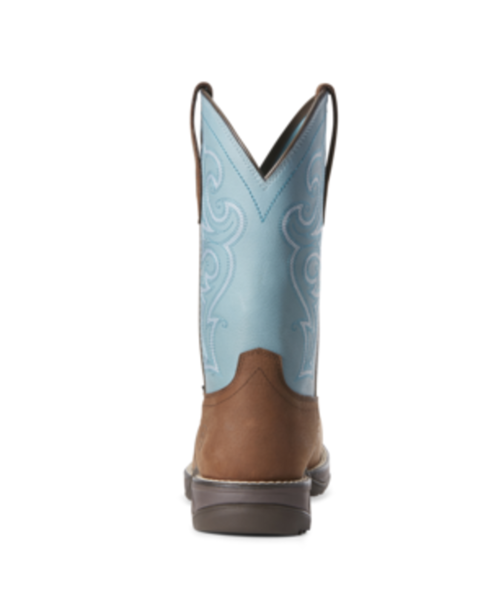 Ariat Ariat Womens Anthem Composite Wide Square Toe Western Boot Latigo Brown Artic Ice Blue