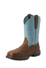 Ariat Ariat Womens Anthem Composite Wide Square Toe Western Boot Latigo Brown Artic Ice Blue