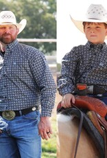 Cinch Mens Cinch Black Royal Medallion Print Long Sleeve Western Button Arena Shirt
