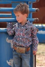 Cinch Boys Toddler Cinch Long Sleeve Turquoise Red White Blue Paisley Western Button Shirt