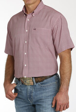 Cinch Mens Cinch Pink Geo Print Short Sleeve Arena Flex Western Button Shirt