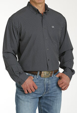 Cinch Mens Cinch Arena Flex  Charcoal Print Long Sleeve Button Shirt