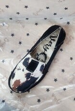 Womens Gypsy Jazz Sarah Black Cow Print Slip On Shoe