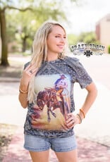 Crazy Train Bucking Horse Bandana Print T-shirt