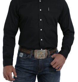 Cinch Mens Modern Fit Cinch Long Sleeve Solid Black Button Down Western Shirt