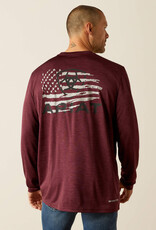 Ariat Ariat Mens Charger Breakthru Ariat Tek Long Sleeve Flag Design T Shirt