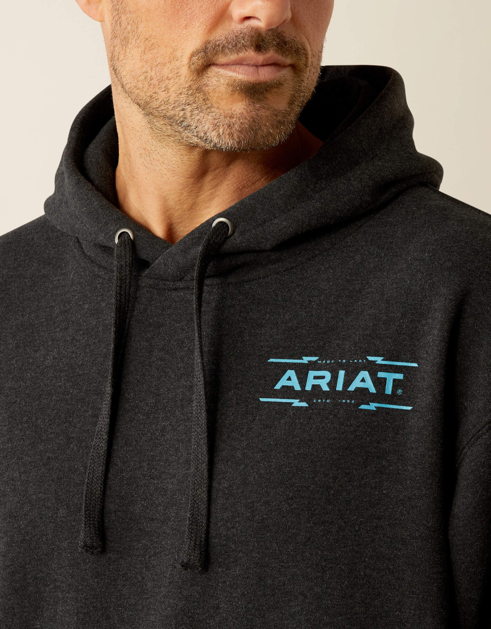 Ariat Ariat Mens Heather Black Diamond Aztec Canyon Brushed Fleece Hoodie