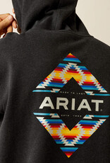 Ariat Ariat Mens Heather Black Diamond Aztec Canyon Brushed Fleece Hoodie