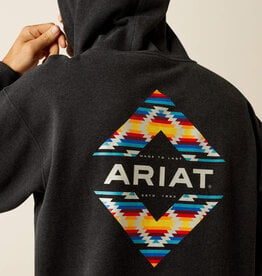 Ariat Ariat Mens Heather  Black Diamond Aztec Canyon Brushed Fleece Hoodie