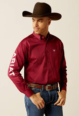 Ariat Ariat Mens Team Logo Long Sleeve Burgundy Button Western Shirt