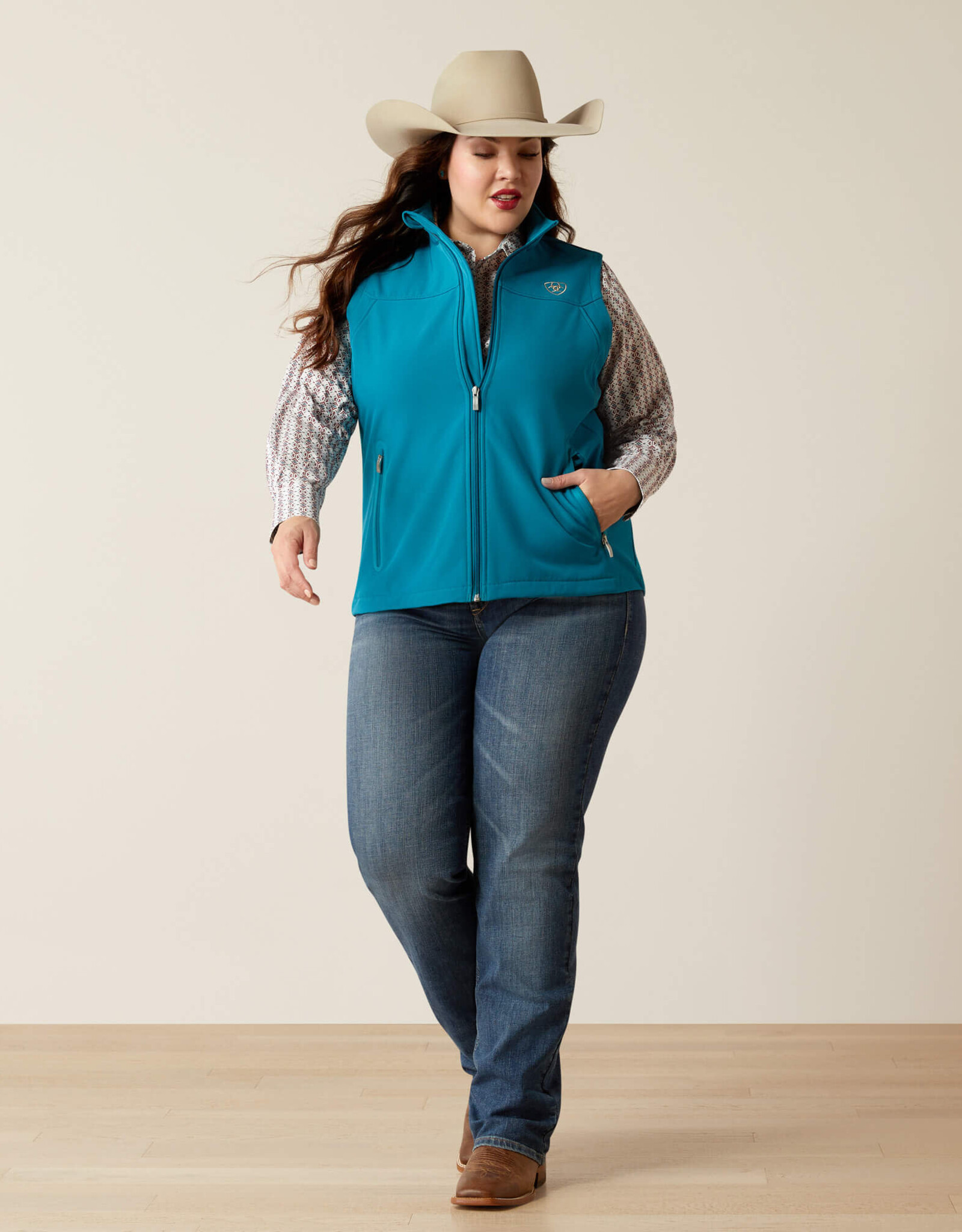 Ariat Ariat Tek Womens Turquoise Ranch Fleece Lined TEAM Softshell Vest ~ Size S - 3X