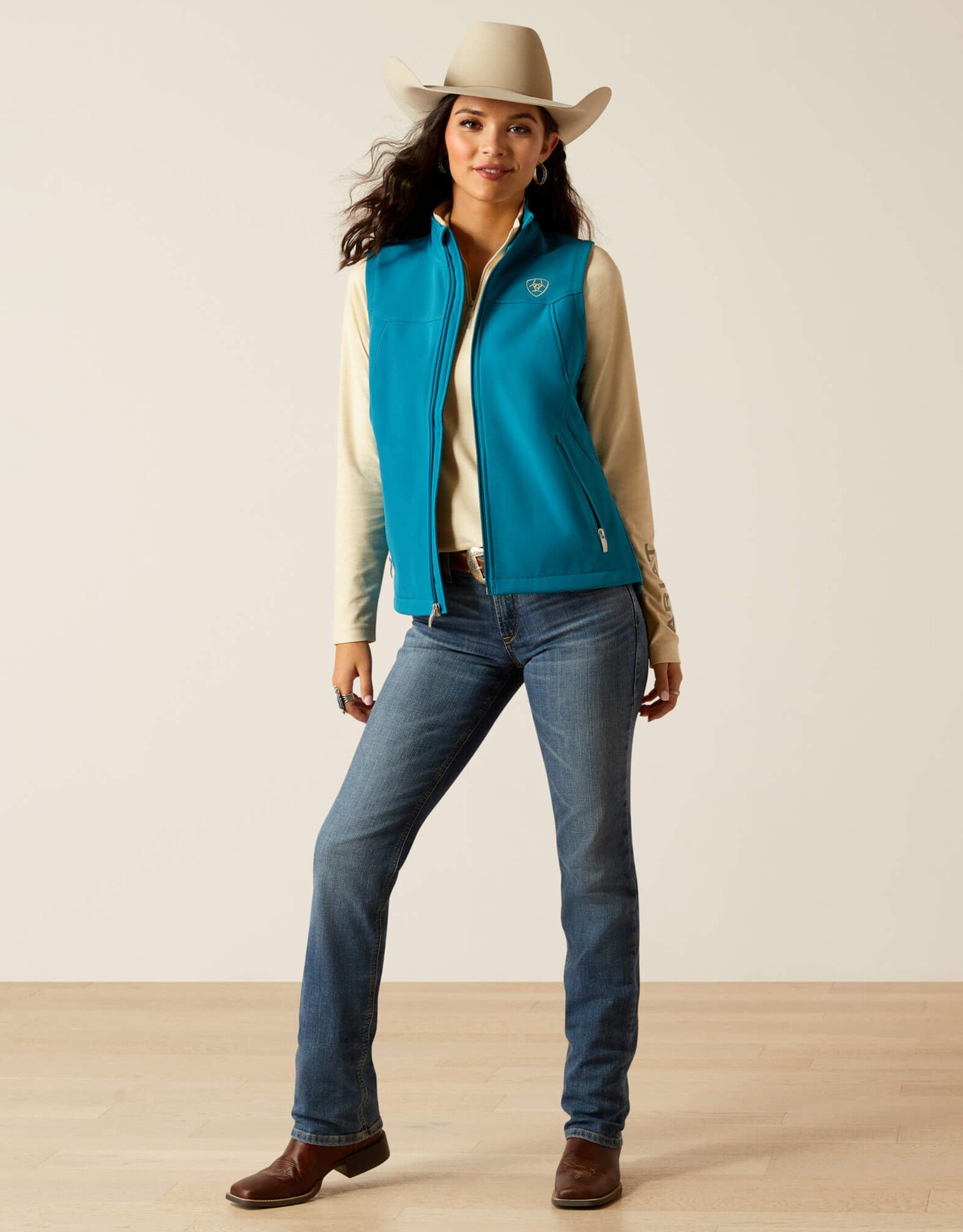 Ariat Ariat Tek Womens Turquoise Ranch Fleece Lined TEAM Softshell Vest ~ Size S - 3X