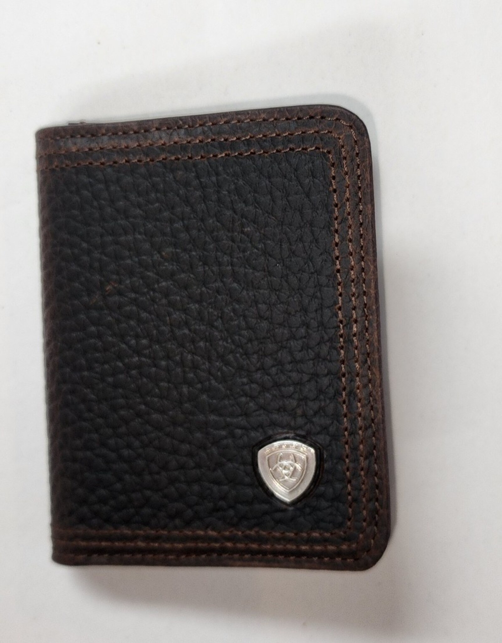 Ariat Ariat Distressed Brown Bi Fold Flip Case Wallet with Metal Ariat Shield