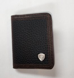 Ariat Ariat Distressed Brown Bi Fold Flip Case Wallet with Metal Ariat Shield