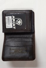 Ariat Ariat Distressed Brown Bi Fold Flip Case Wallet with Metal Ariat Shield