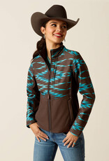 Ariat Ariat Womens Aurora Softshell Concealed Carry Peoria Turquoise Chocolate Fleece Lined Jacket