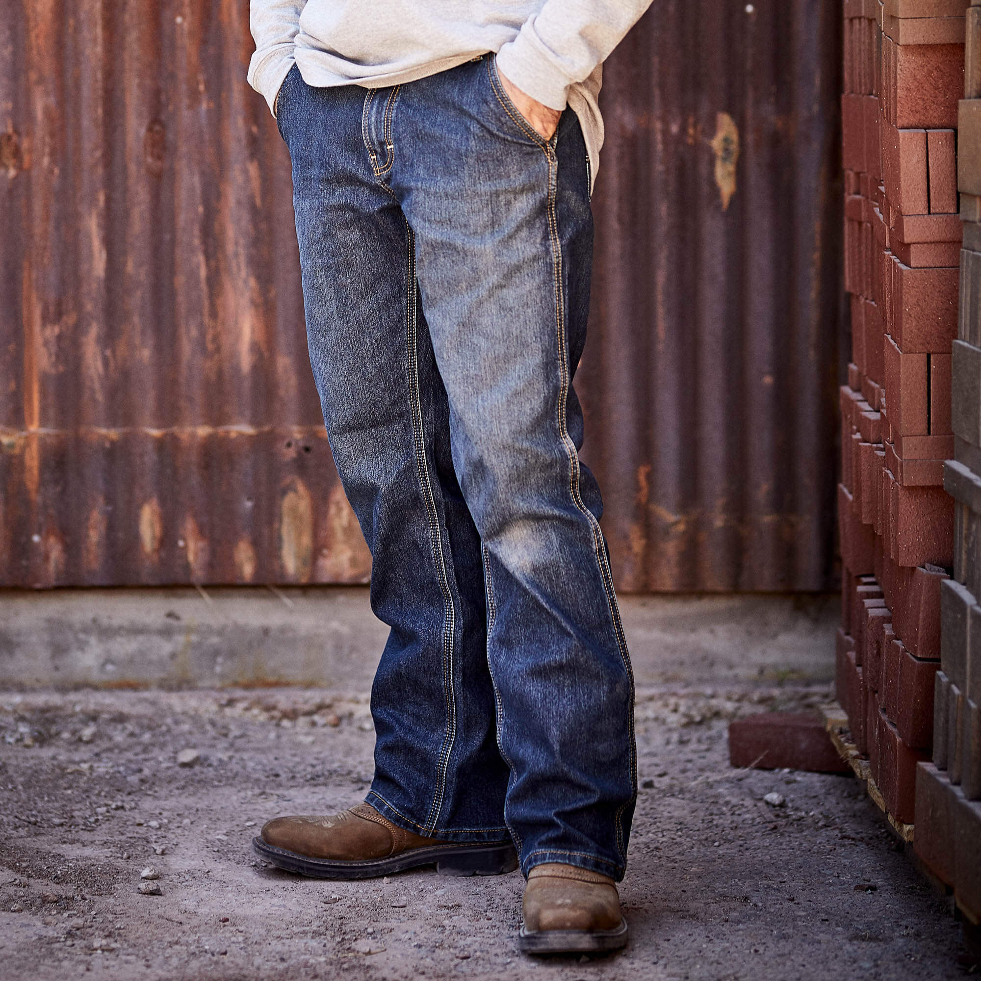 数回使用 メンズ AREA DRAWLINER 154cm＋バインJOINT M M5 Slim Boundary Stackable Straight Leg Jean | Ariat