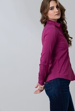 Kimes Womens Linville Coolmax Solid Magenta Button Down Shirt