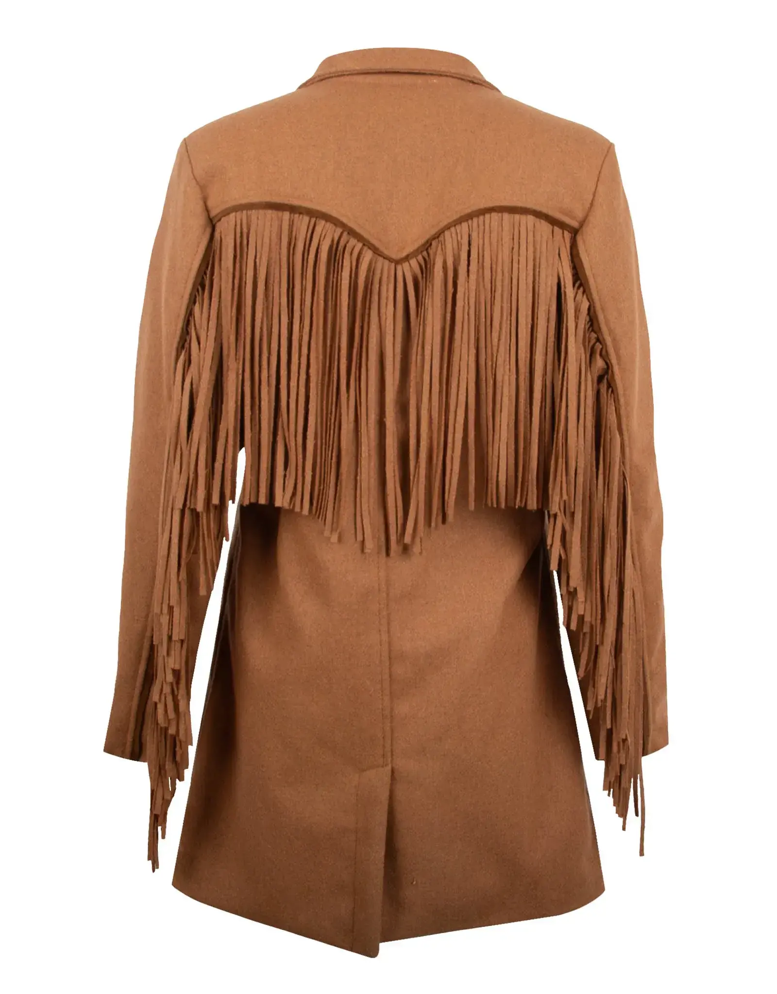 Womens STS Chestnut Hattie Wool Fringe Jacket