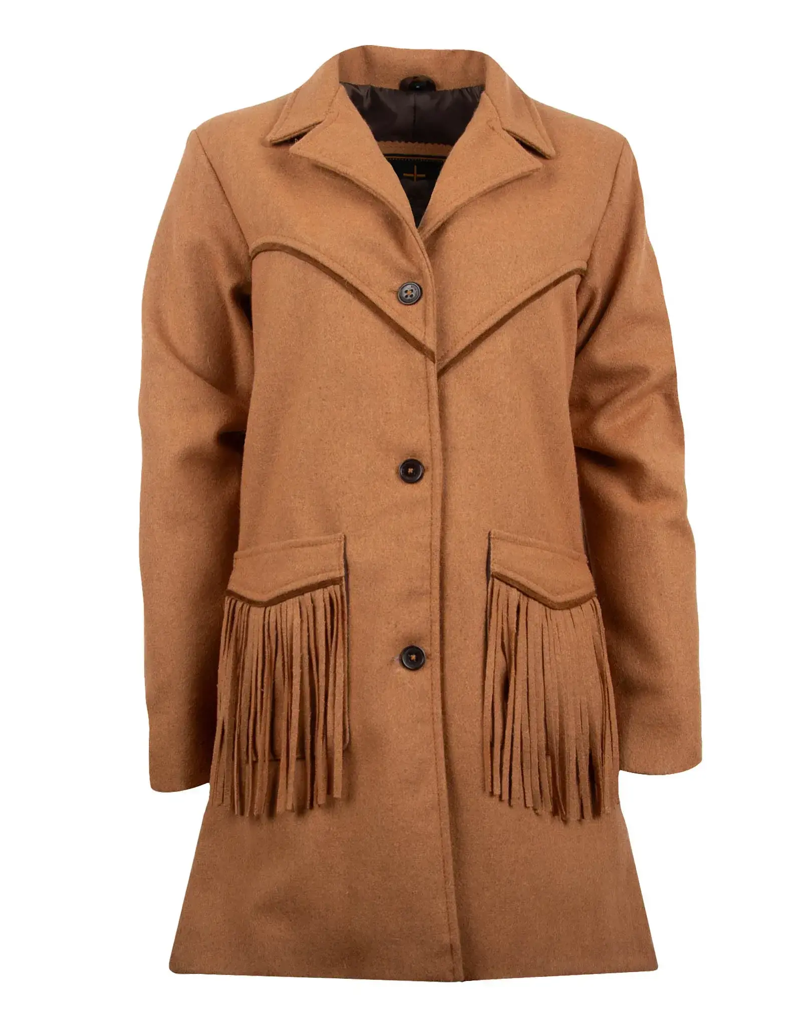 Womens STS Chestnut Hattie Wool Fringe Jacket