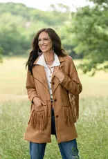 Womens STS Chestnut Hattie Wool Fringe Jacket