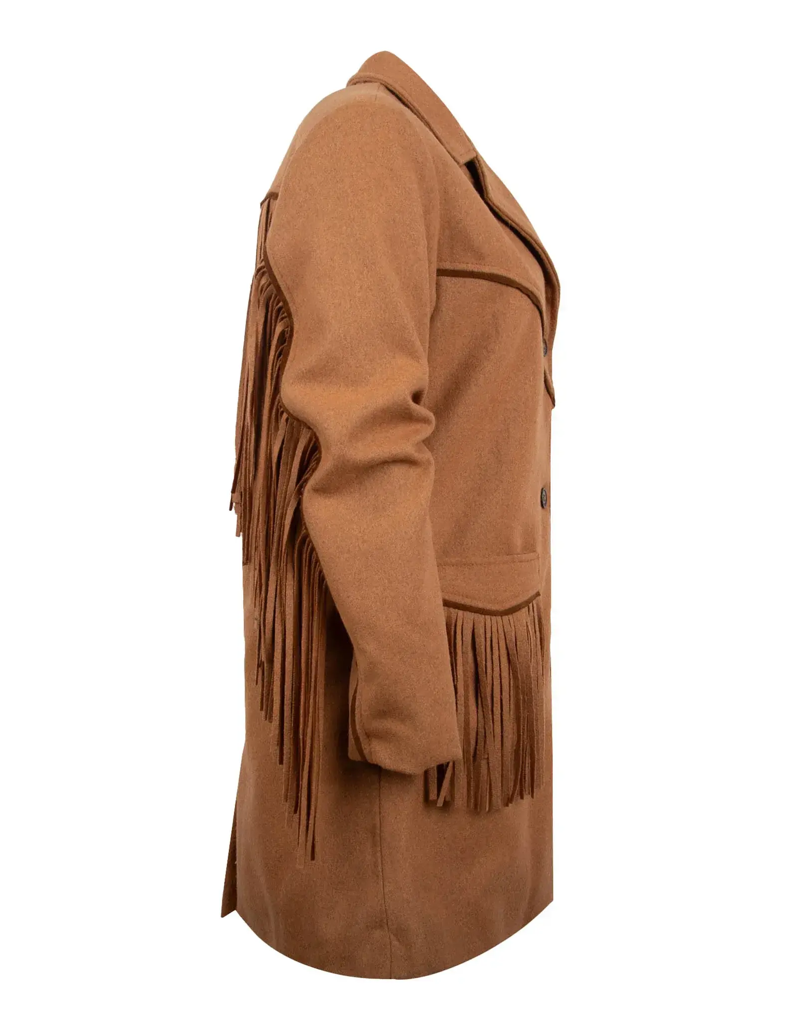 Womens STS Chestnut Hattie Wool Fringe Jacket