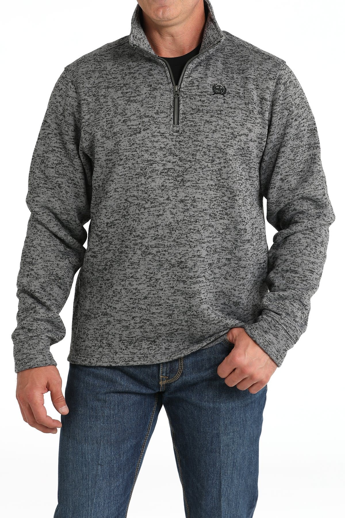 シシクイBRUSHED / HEATHER GRAY Cinch Heather Grey Fleece Lined Quarter Zip Pullover - Cowpokes