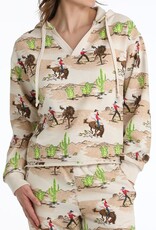 Cruel Denim Womens Cowboy Print French Terry Western Hoodie