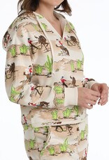 Cruel Denim Womens Cowboy Print French Terry Western Hoodie