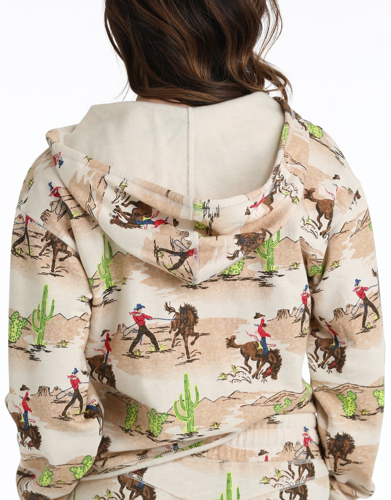 Cruel Denim Womens Cowboy Print French Terry Western Hoodie