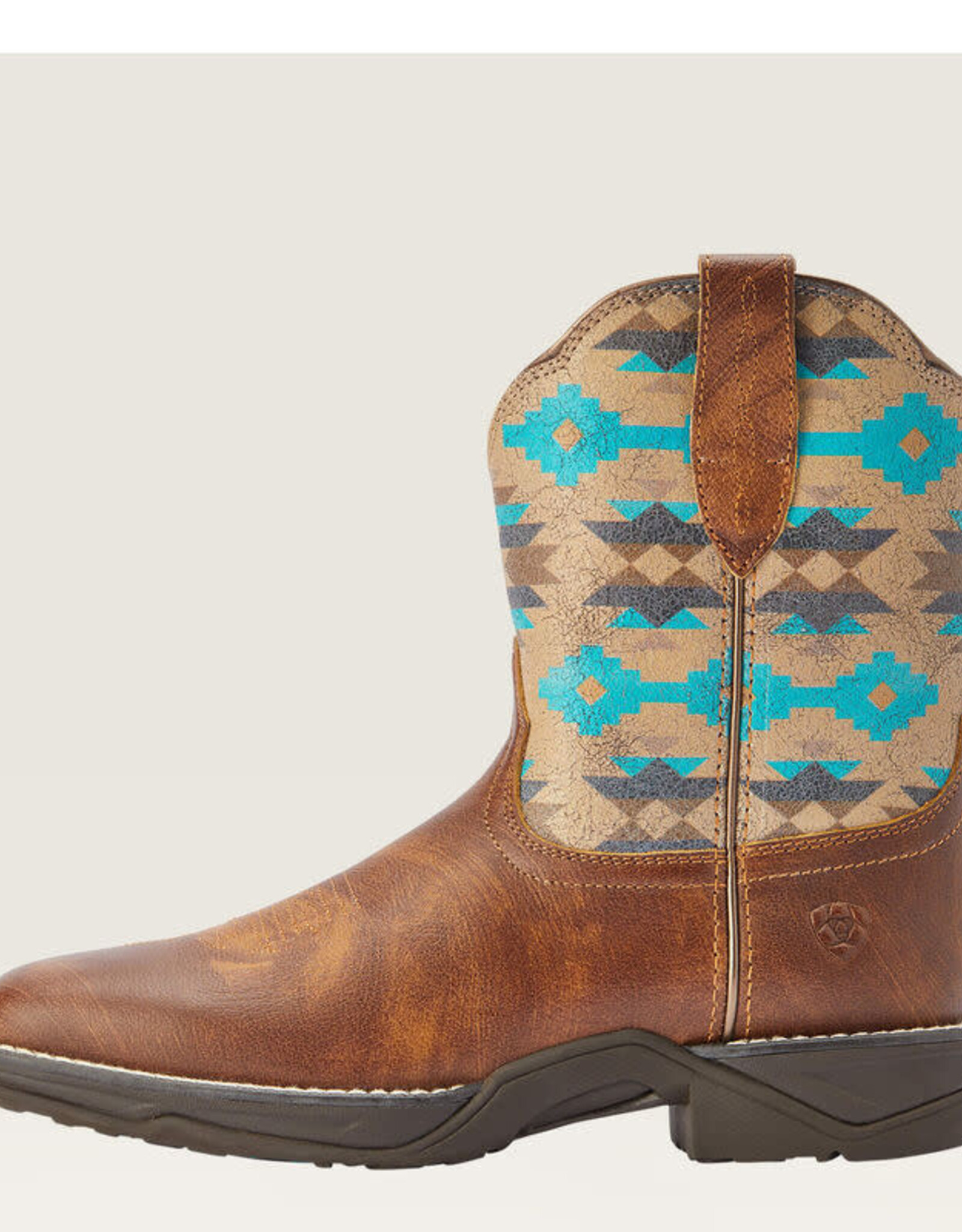 Ariat Ariat Womens Anthem Shortie Savanna Square Toe Western Boot Turquoise Aztec