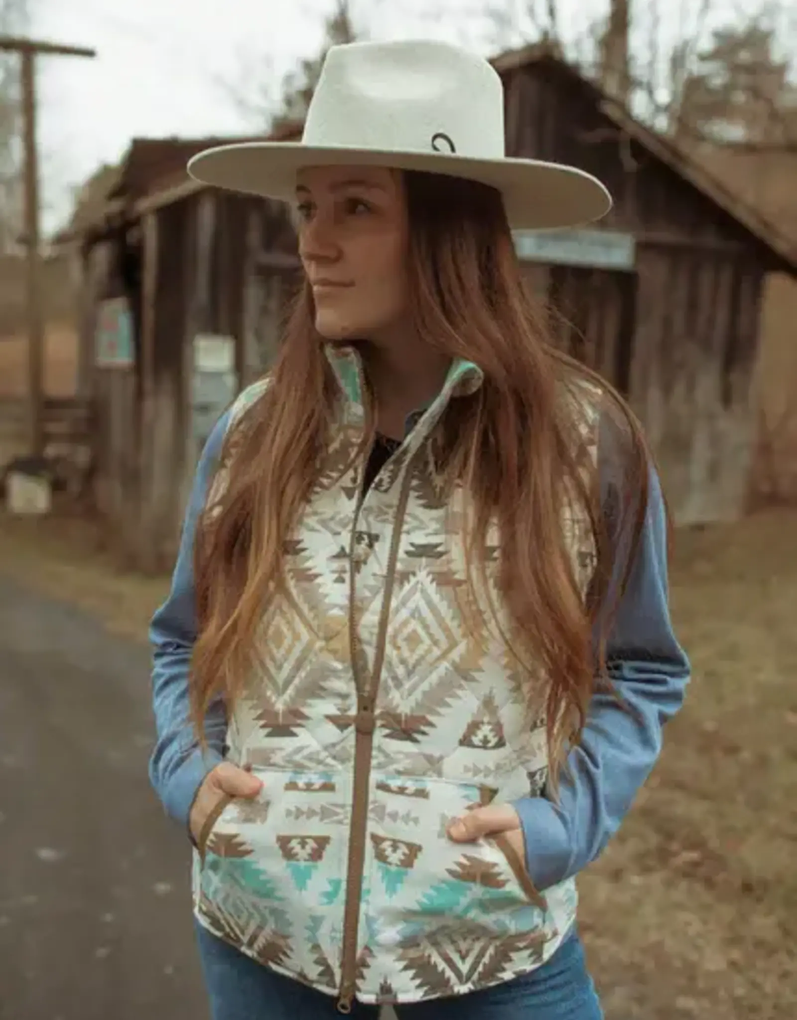 Womens Outback Cream Rosalie Vest Cowpokes Western Shop