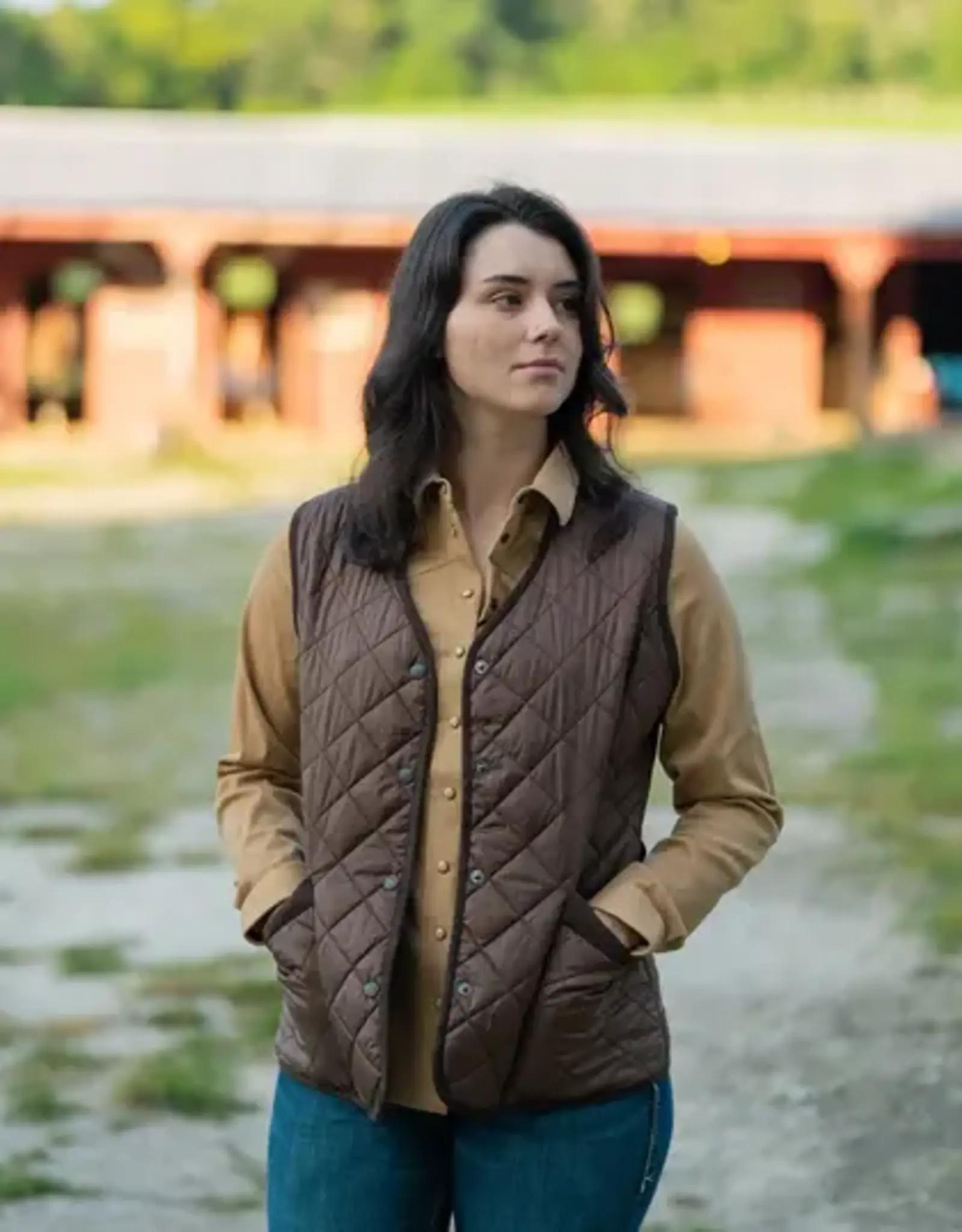 Womens Outback Chocolate Brown Quilted Barn Vest ~ M - 3X