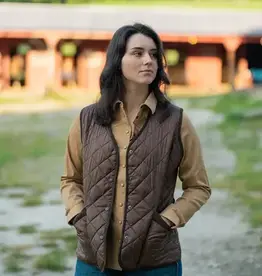 Womens Outback Chocolate Brown Quilted Barn Vest ~ M - 3X