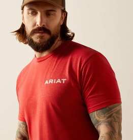 Ariat Ariat Mens Red American Original Logo Sleeve Shirt ~ Sizes M - 3X