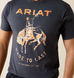 Ariat Ariat Mens Heather Navy Made To Last Bucking Horse Short Sleeve T Shirt ~ Sizes M - 3X