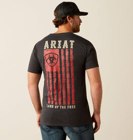 Ariat Ariat Mens Heather Charcoal Barbed Wire Flag Short Sleeve T Shirt ~ Sizes M - 3X