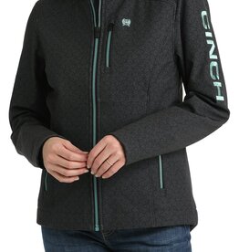 Cinch Womens Cinch Black Tribal Print Soft Shell Concealed Carry Bonded Jacket